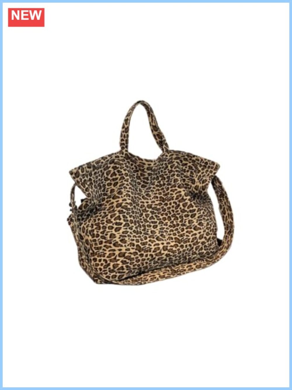Leopard Print Hobo Bag Large Capacity Shoulder Tote with Adjustable Strap